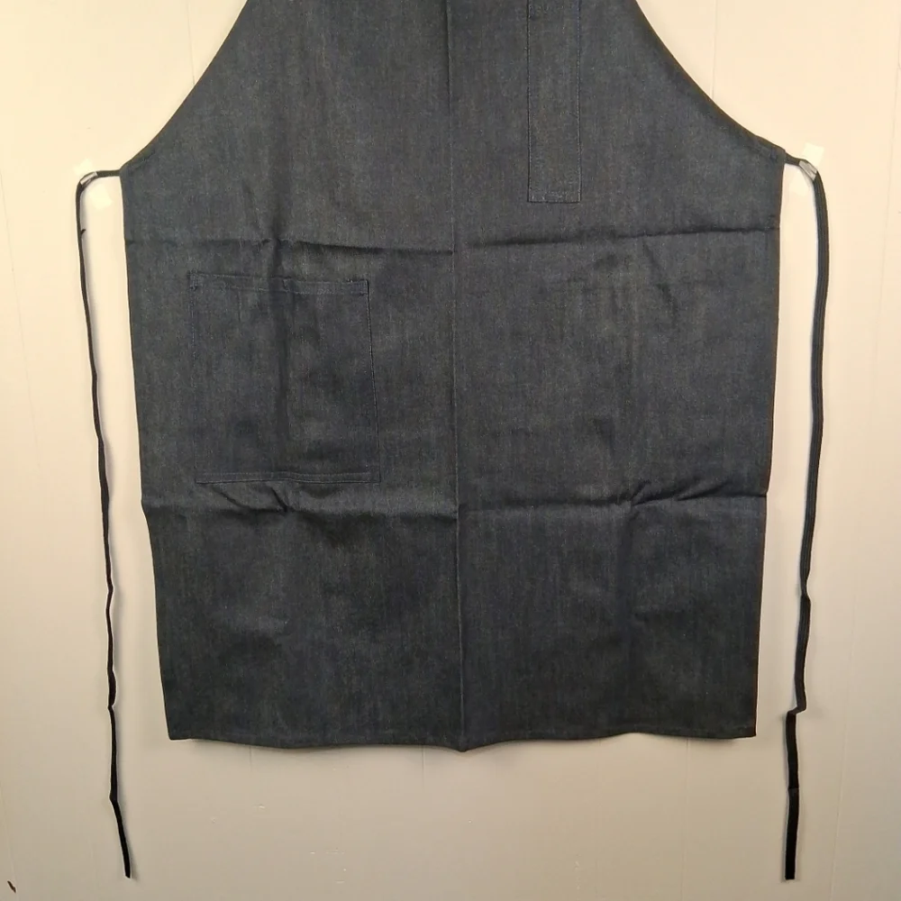 Denim Shop Apron Work Machine Pockets - Picture 4 of 8